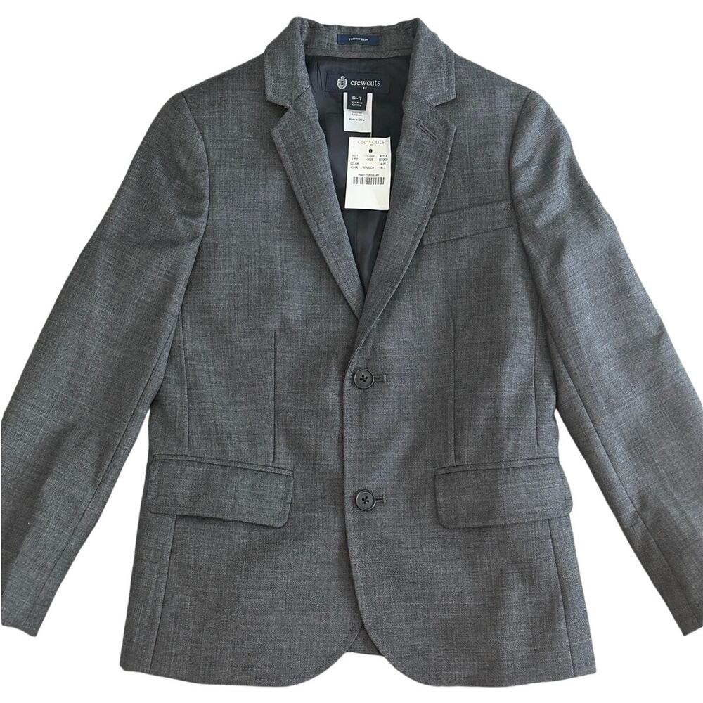 Crewcuts Boys Dark Gray Wool Suit Blazer NWT 6-7y